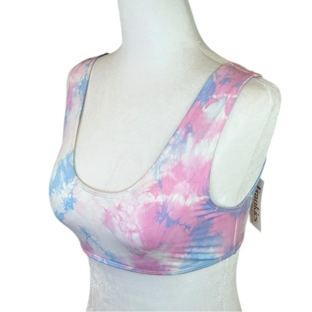 Frankies Bikinis - NWT, ‘Twenty Five’ Bikini Top, Funfetti Tie-Dye - Pink Large